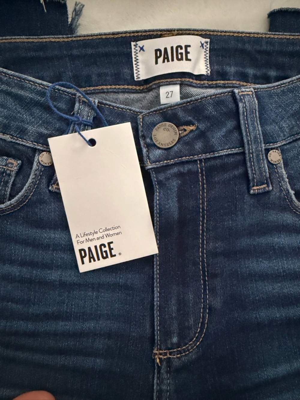 PAIGE verdugo ankle w/uneven  High-Rise Women's Jeans